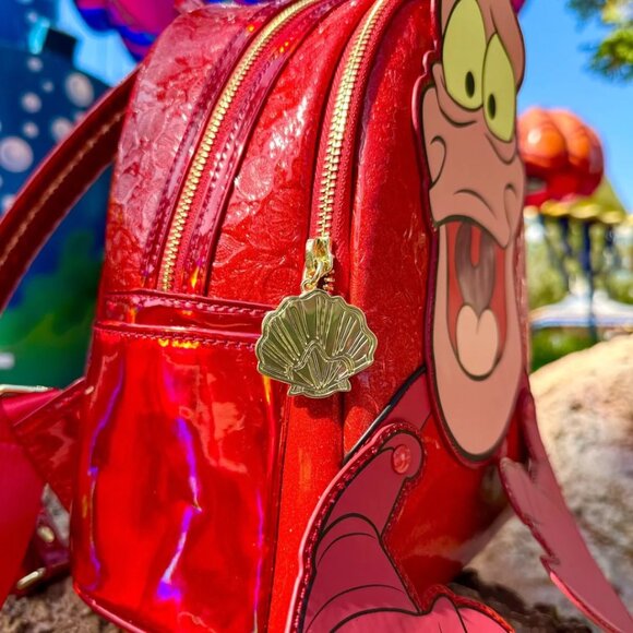 Loungefly Disney The Little Mermaid Sebastian Mini Backpack Metallic NWT main image 4